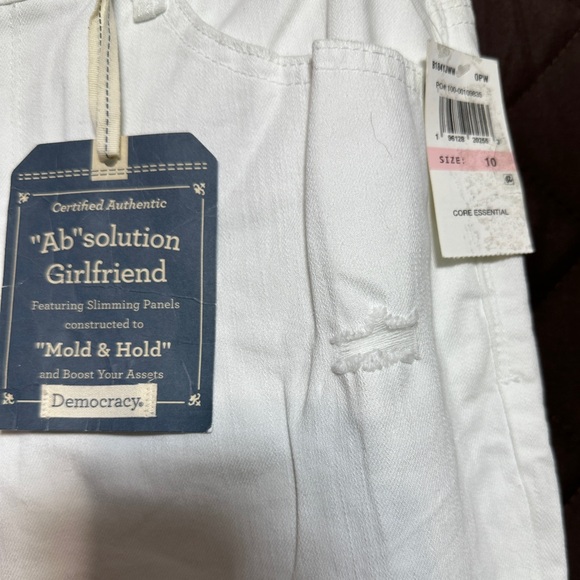 New Democracy Plus 29'' Distressed Jeans size 10 White - Picture 6 of 9